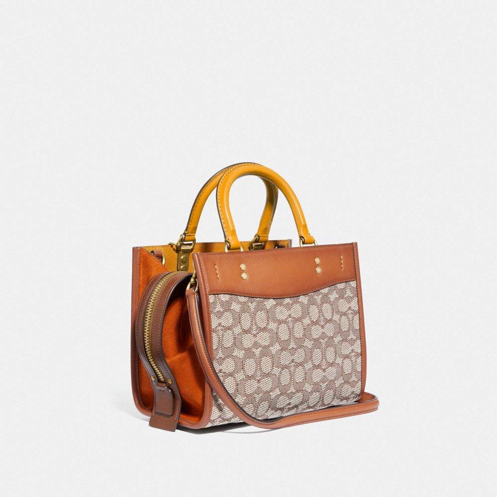 Bolsa de Mano COACH® Rogue 25 In Signature Textile Jacquard Mujer Marrones Gris | COGSJ241