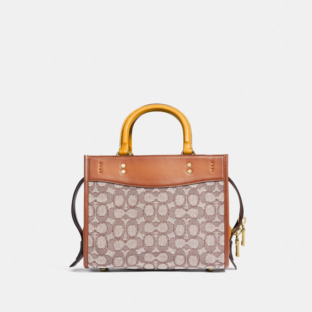 Bolsa de Mano COACH® Rogue 25 In Signature Textile Jacquard Mujer Marrones Gris | COGSJ241