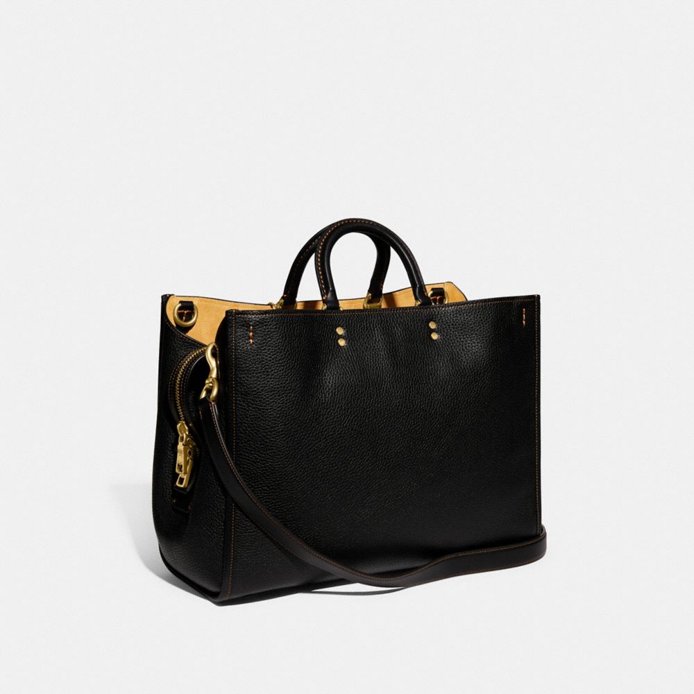 Bolsa de Mano COACH® Rogue 39 In Regenerative Leather Mujer Negras | COJPG239