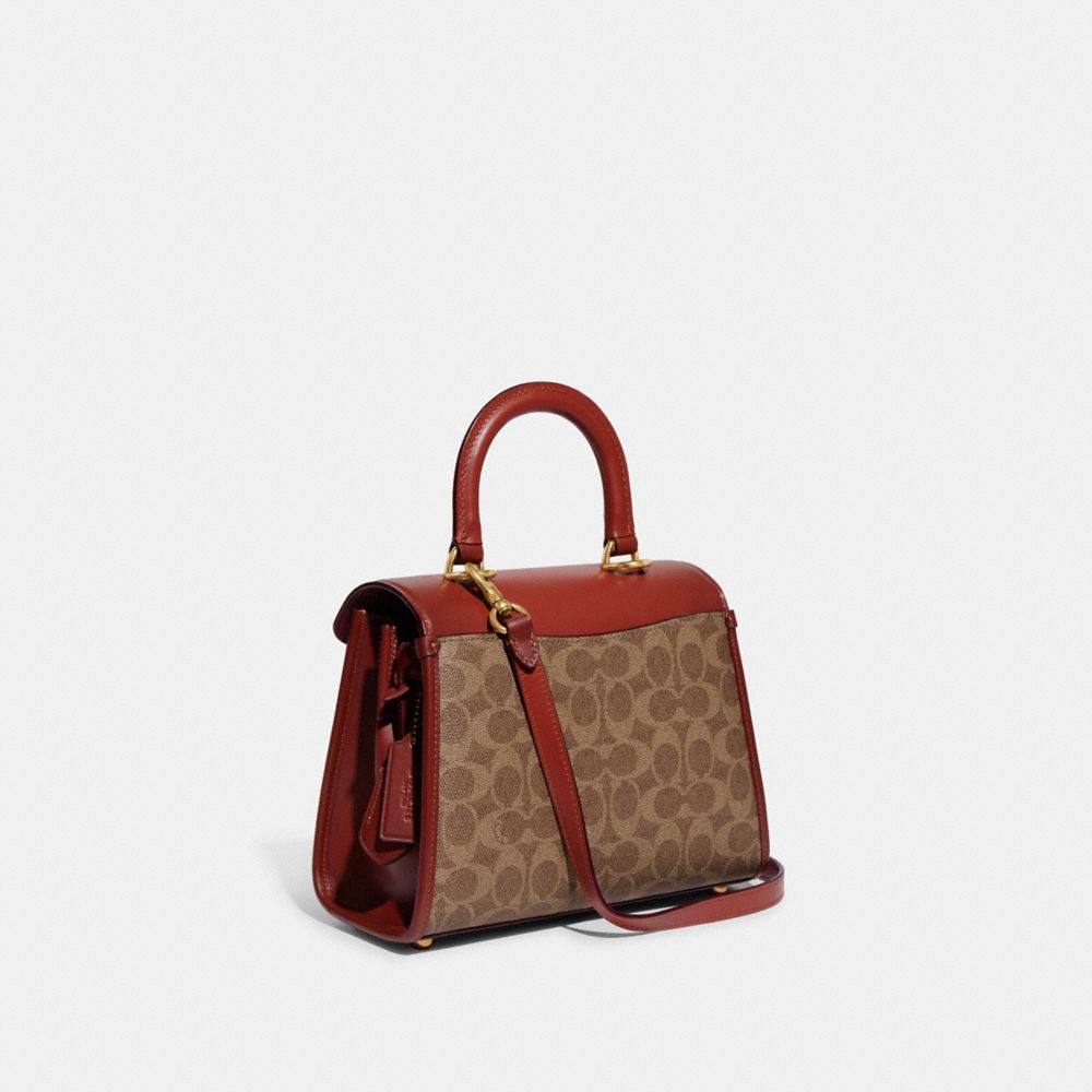 Bolsa de Mano COACH® Sammy Top Handle In Signature Canvas Mujer Marrones Rojas | COCOI232