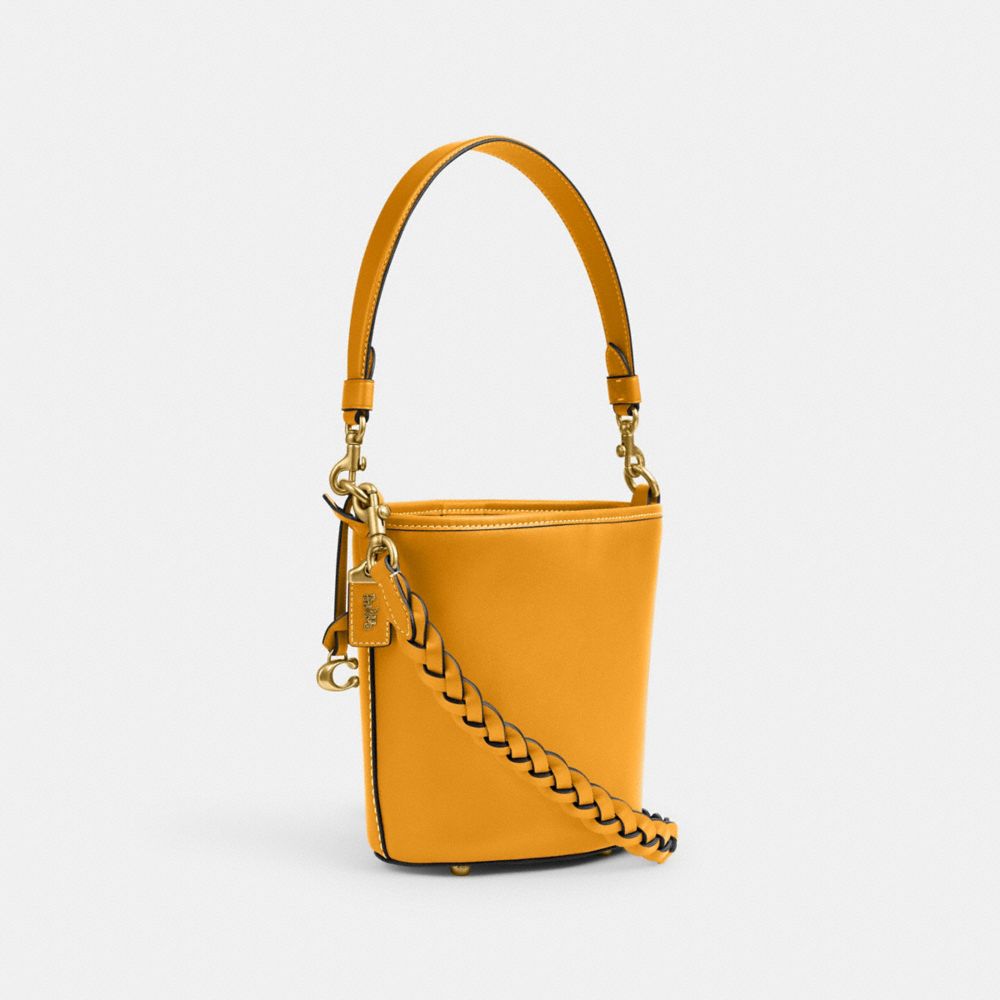 Bolso Saco COACH® Dakota 16 With Braid Mujer Amarillo | COJPA343