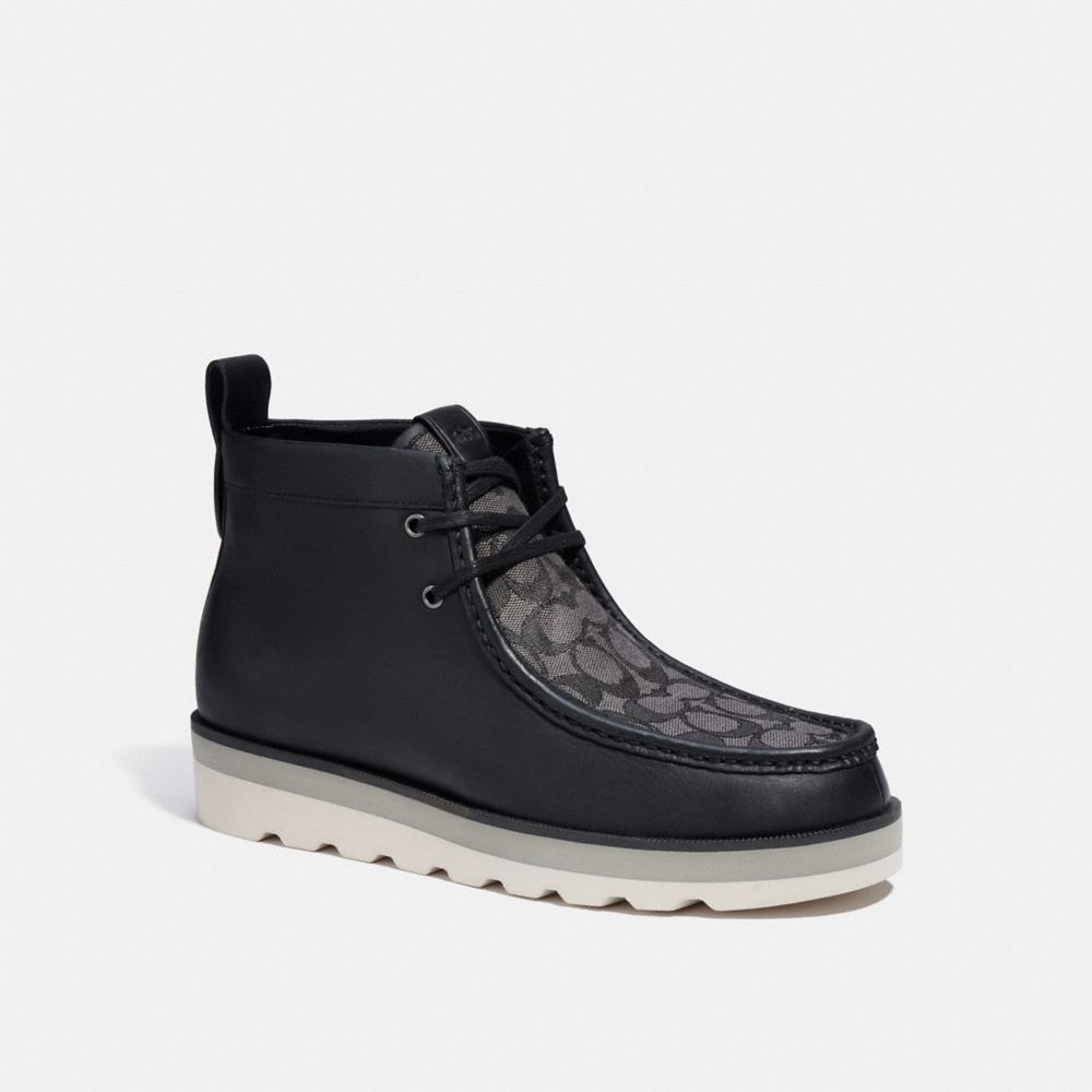 Botas COACH® Chukka In Signature Jacquard Hombre Negras | COAHZ973