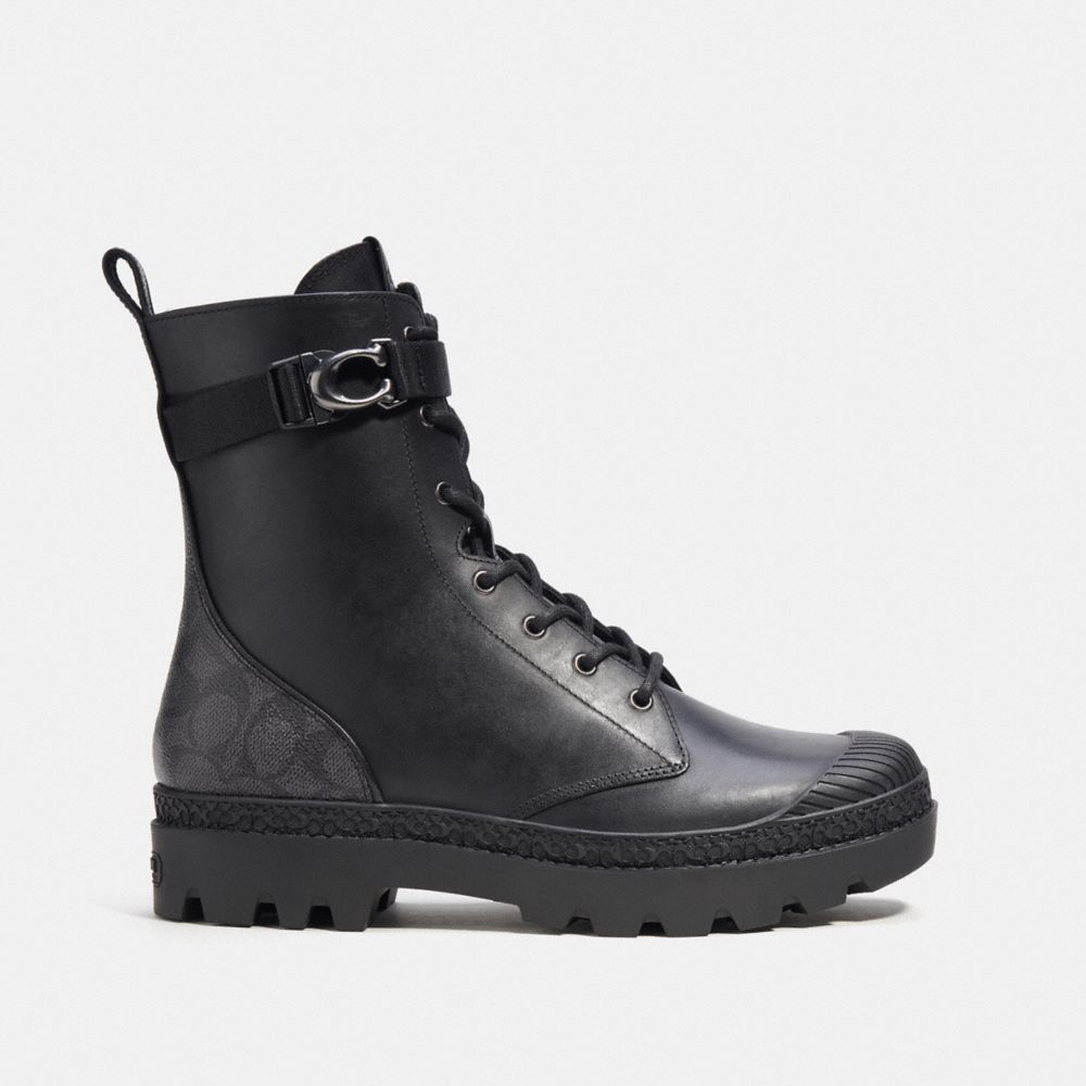 Botas COACH® Tucker With Signature Canvas Hombre Negras | COHAG968