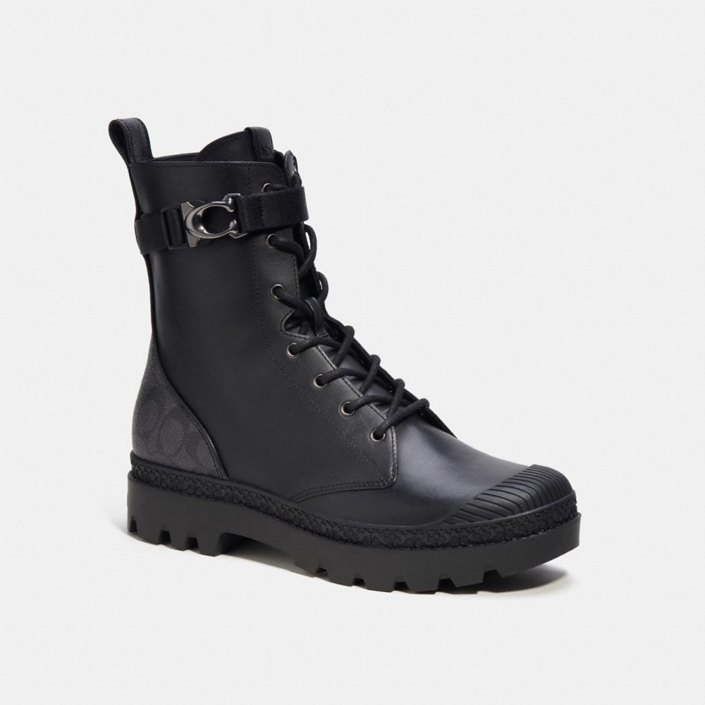 Botas COACH® Tucker With Signature Canvas Hombre Negras | COHAG968