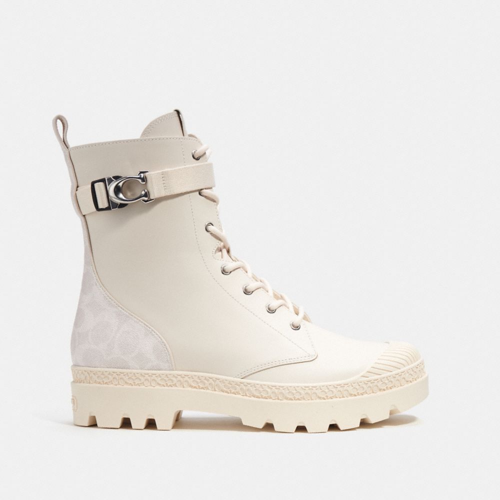 Botas COACH® Tucker With Signature Canvas Hombre Blancas | COGSH969