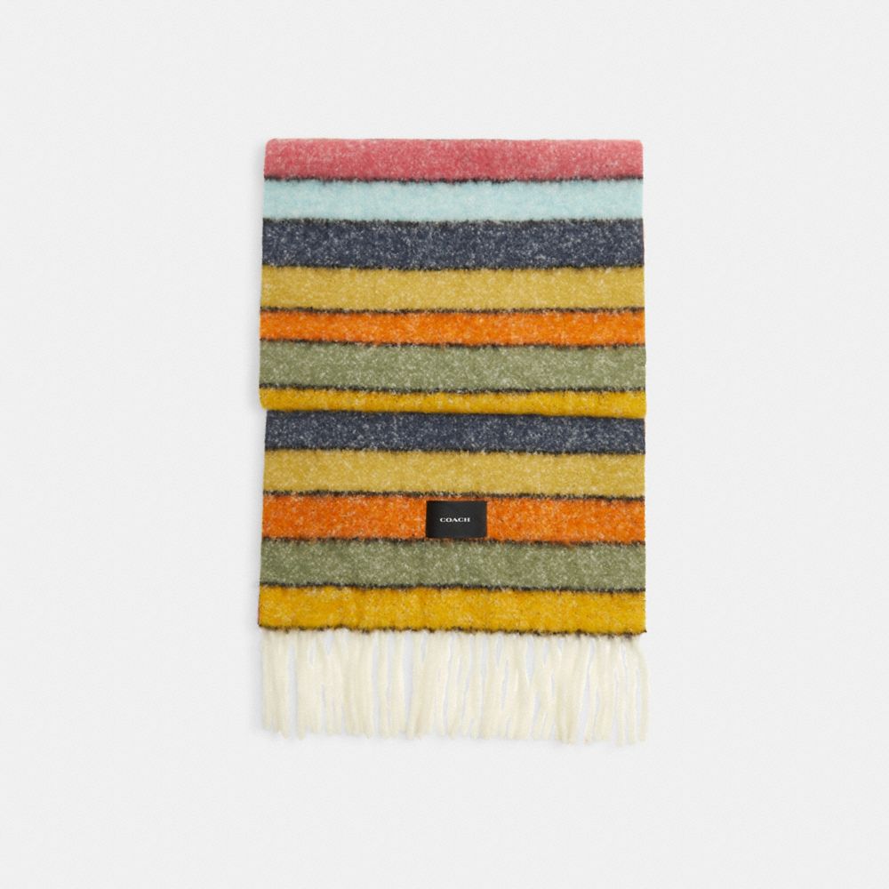 Bufanda COACH® Striped Muffler Mujer Multicolor | COWNM413