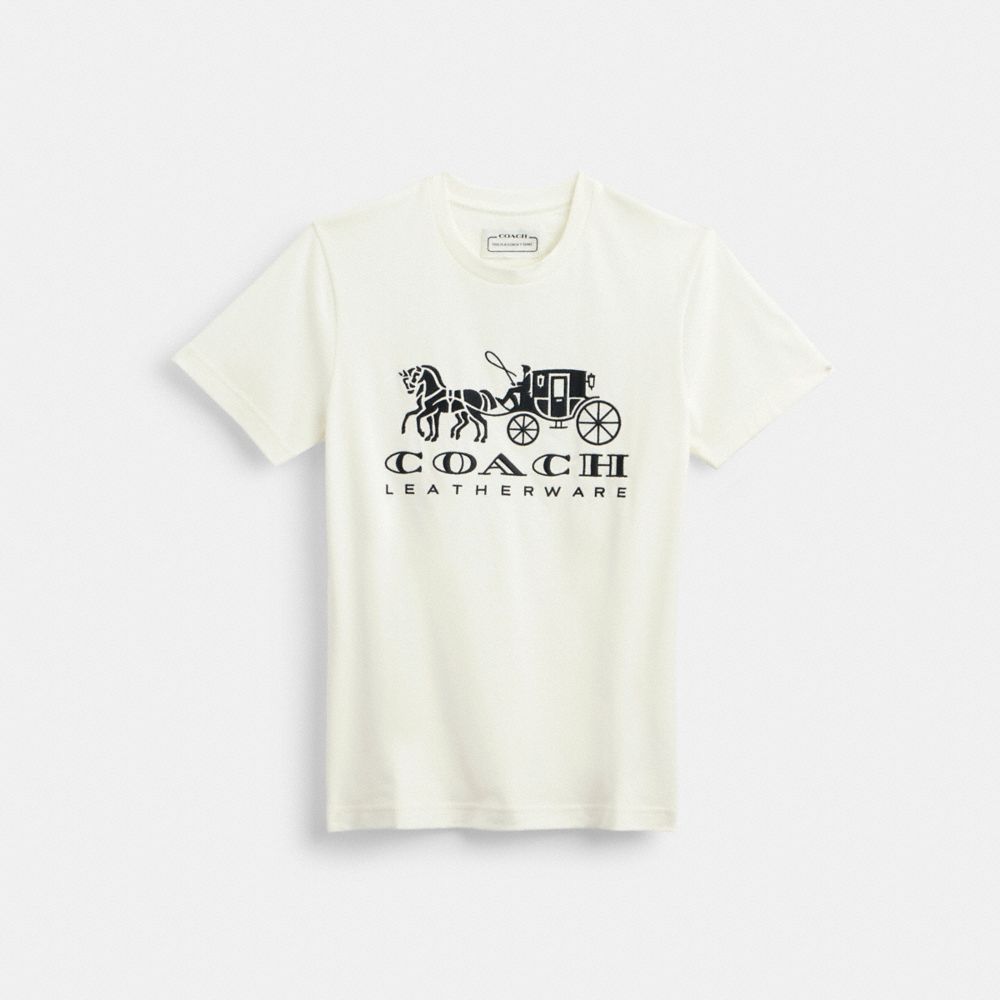 Camiseta COACH® Horse And Carriage Hombre Blancas | COKON897