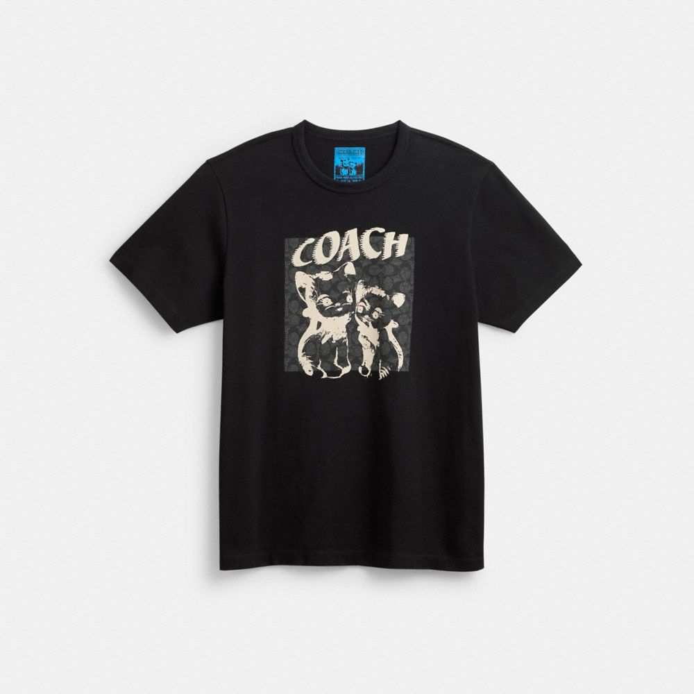 Camiseta COACH® The Lil Nas X Drop Signature Cats Mujer Negras | COWNX569