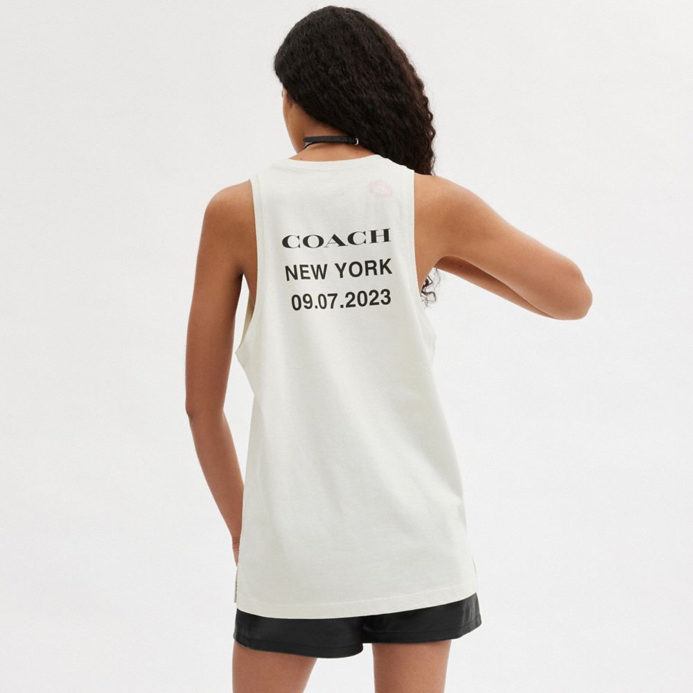 Camiseta Tirantes COACH® Buy Now Lip Print Top Mujer Blancas | COWNK566