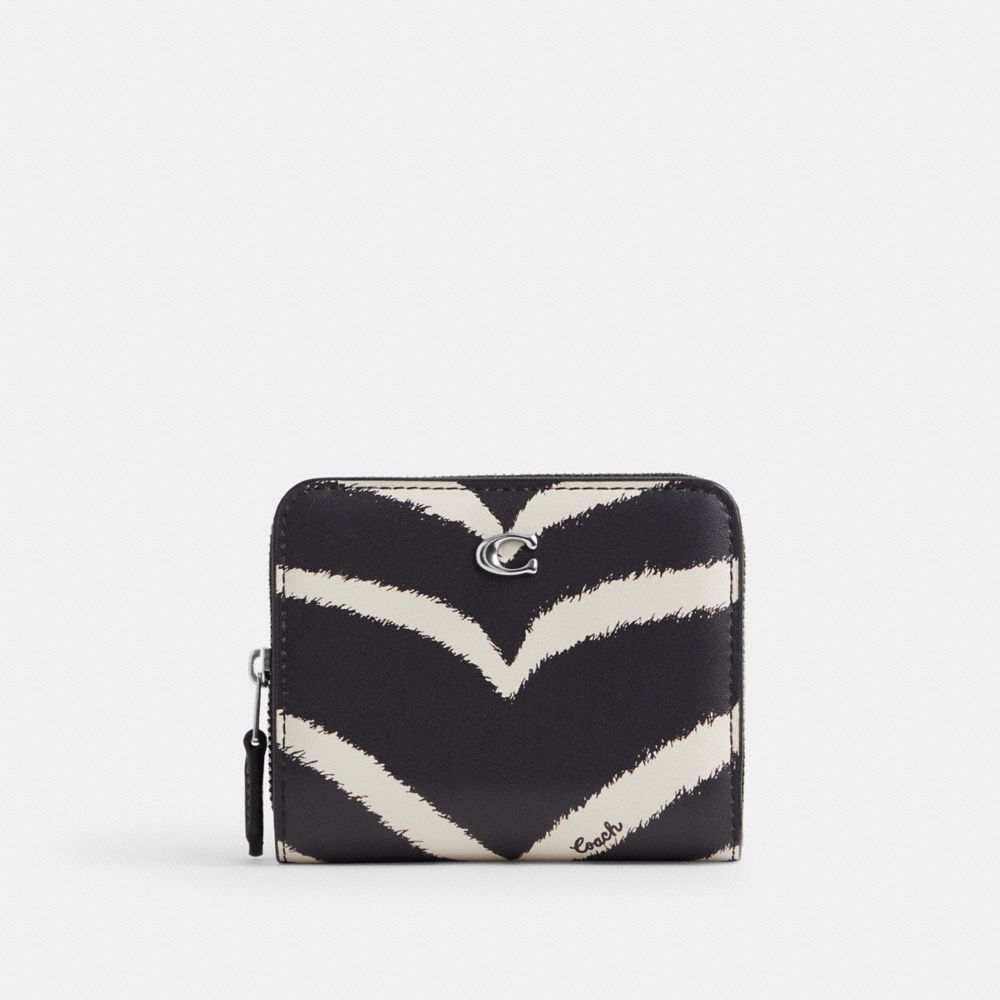 Cartera COACH® Billfold With Zebra Print Mujer Plateadas | COXYR120