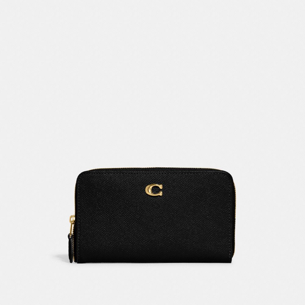 Cartera COACH® Medium Zip Around Mujer Negras | COPJZ109