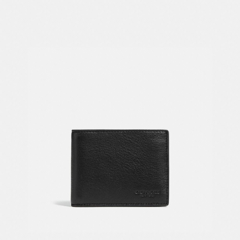 Cartera COACH® Slim Billfold Hombre Negras | COEBS830