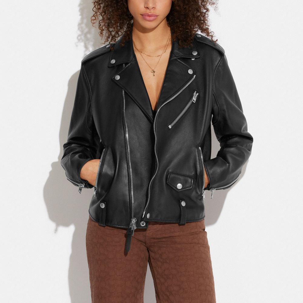 Chaqueta COACH® Moto Mujer Negras | COCTX650