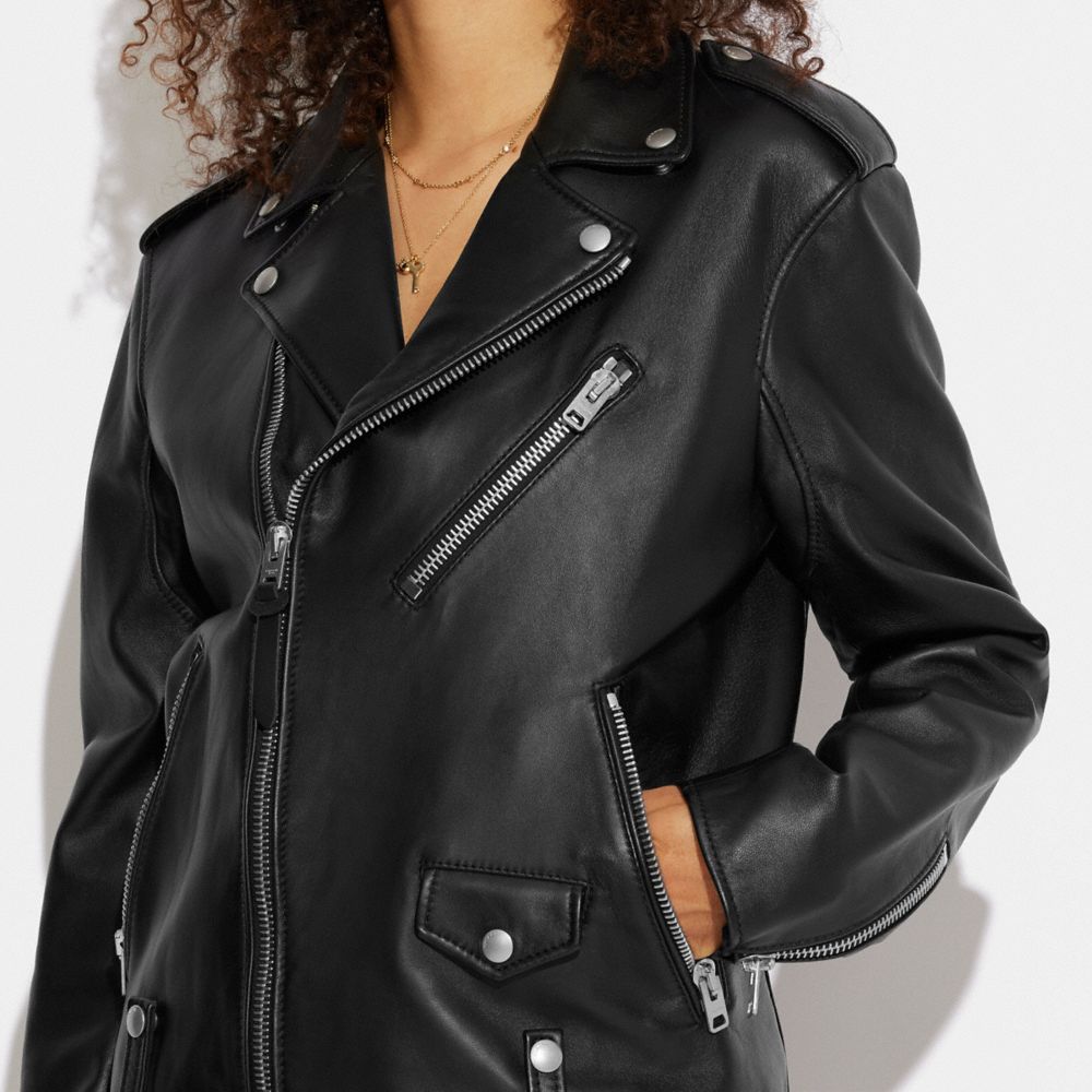 Chaqueta COACH® Moto Mujer Negras | COCTX650