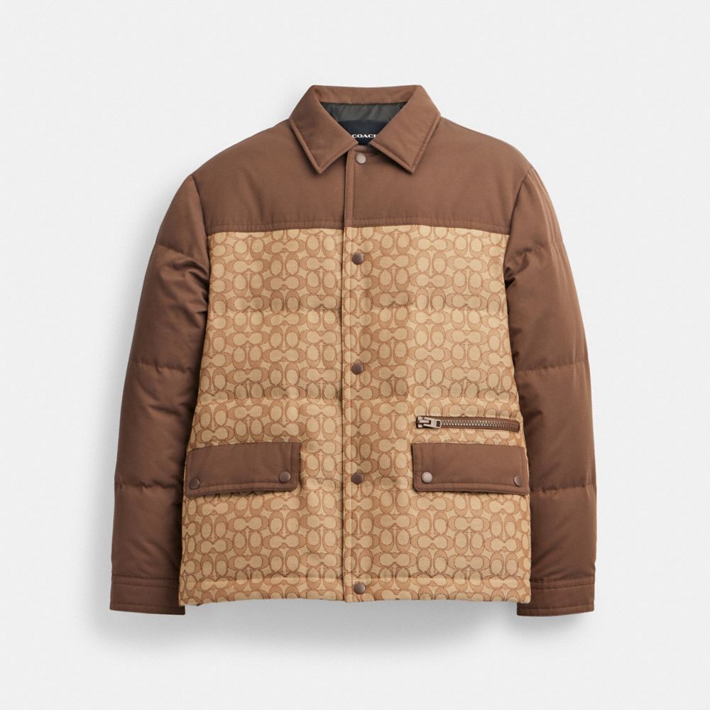 Chaqueta COACH® Quilted Coaches Hombre Marrones | COSGX920