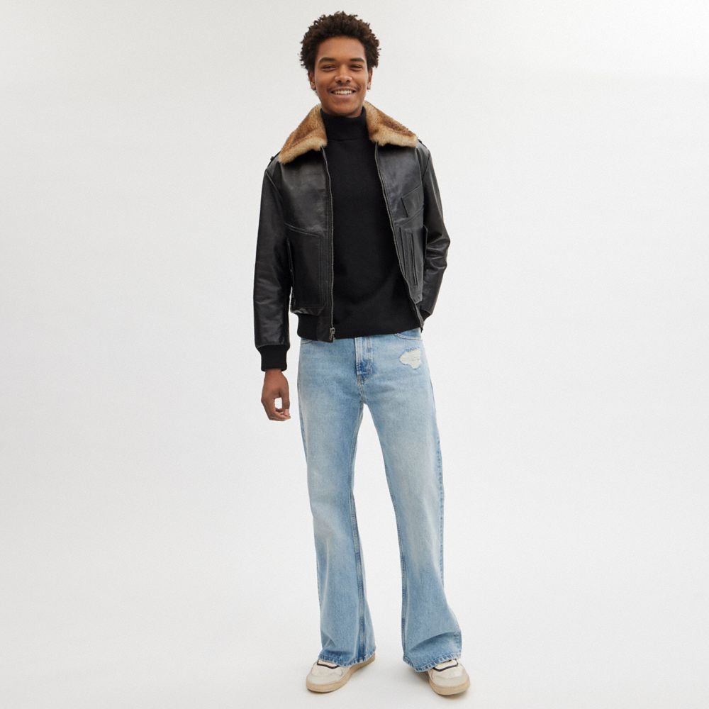 Chaqueta COACH® Shearling Utility Hombre Negras | COGSK917