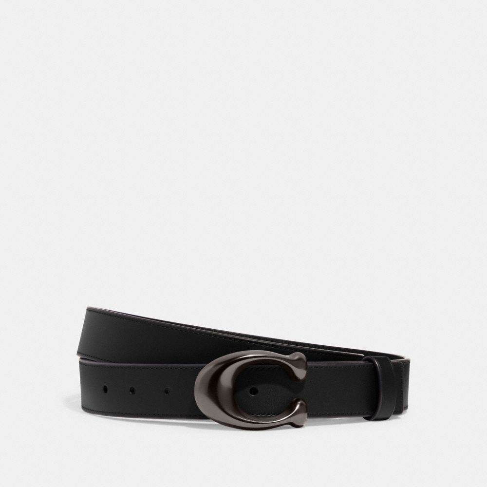 Cinturón COACH® Sculpted C Buckle Cut To Size Reversible, 32 Mm Mujer Negras | COJPU447