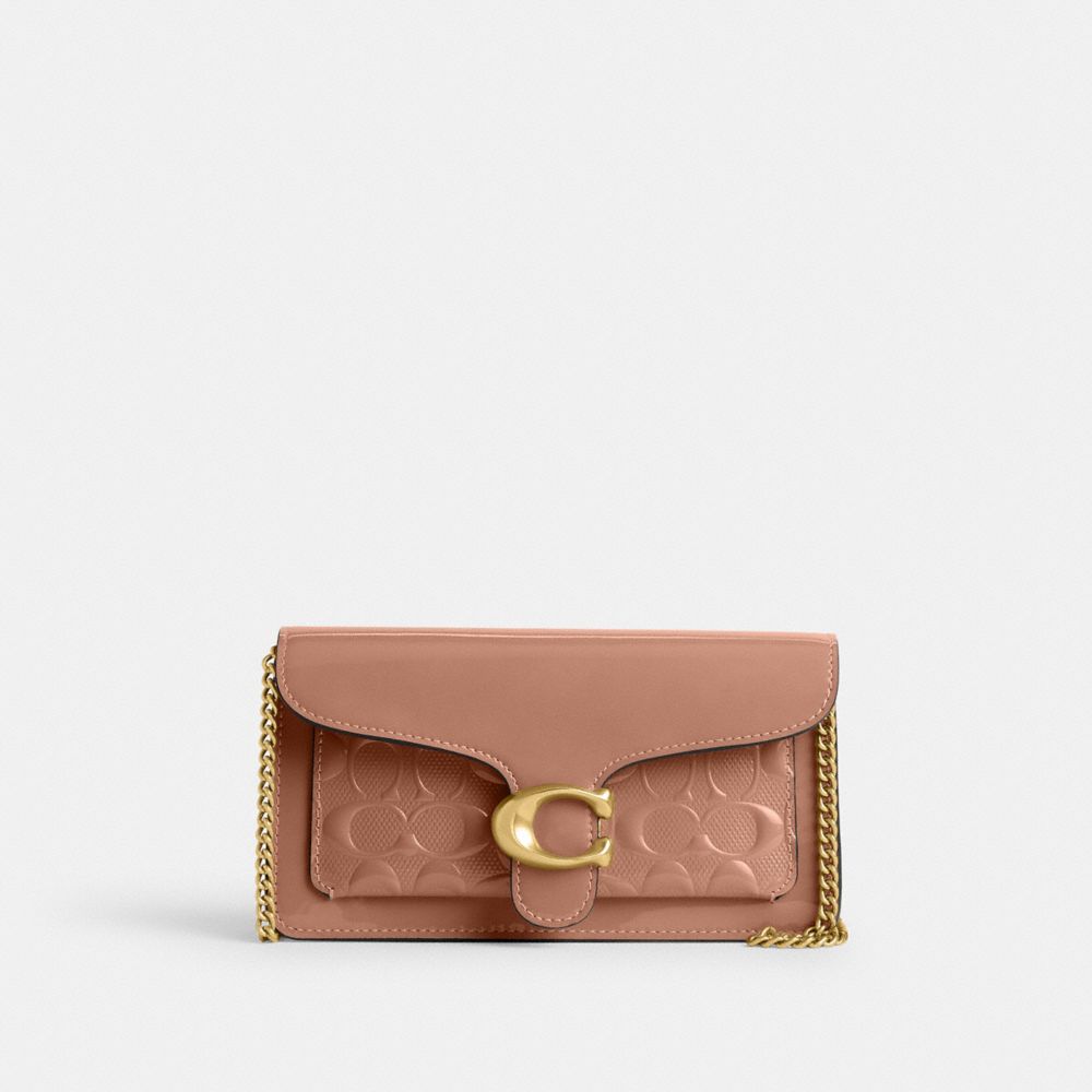 Clutch COACH® Tabby Chain In Signature Leather Mujer Rosas | CODFG320