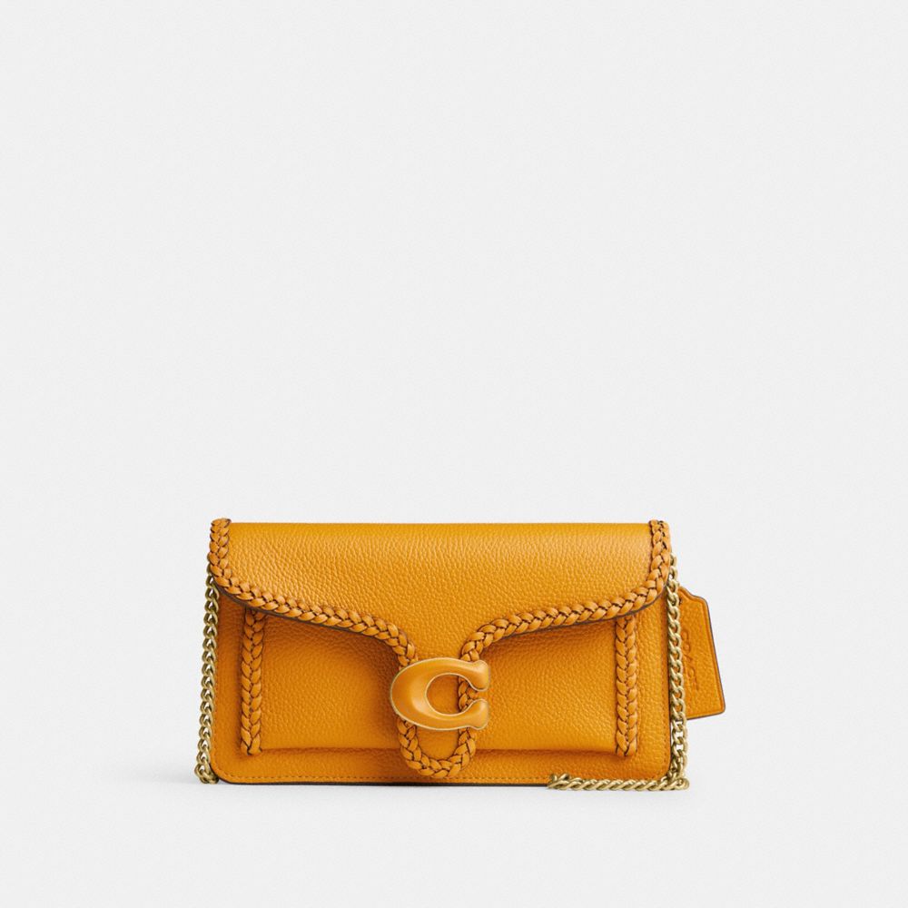 Clutch COACH® Tabby Chain With Braid Mujer Amarillo | COAHD318