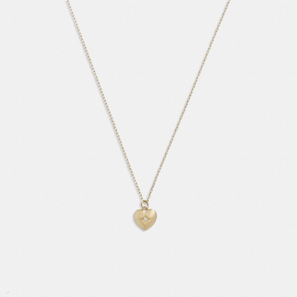 Collar COACH® 14 K Heart Pendant Mujer Doradas | COUZG509