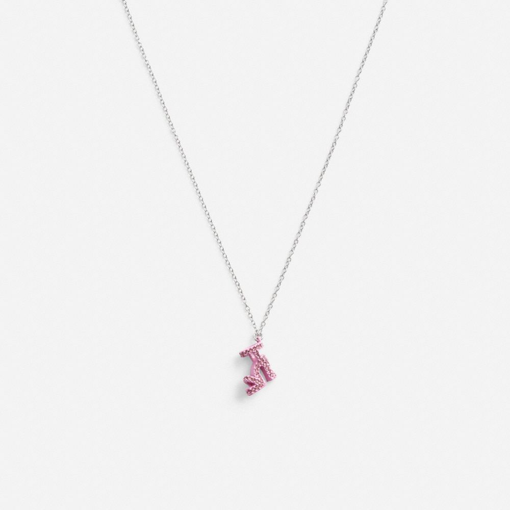 Collar COACH® Stiletto Pendant Mujer Plateadas Rosas | COKOF481