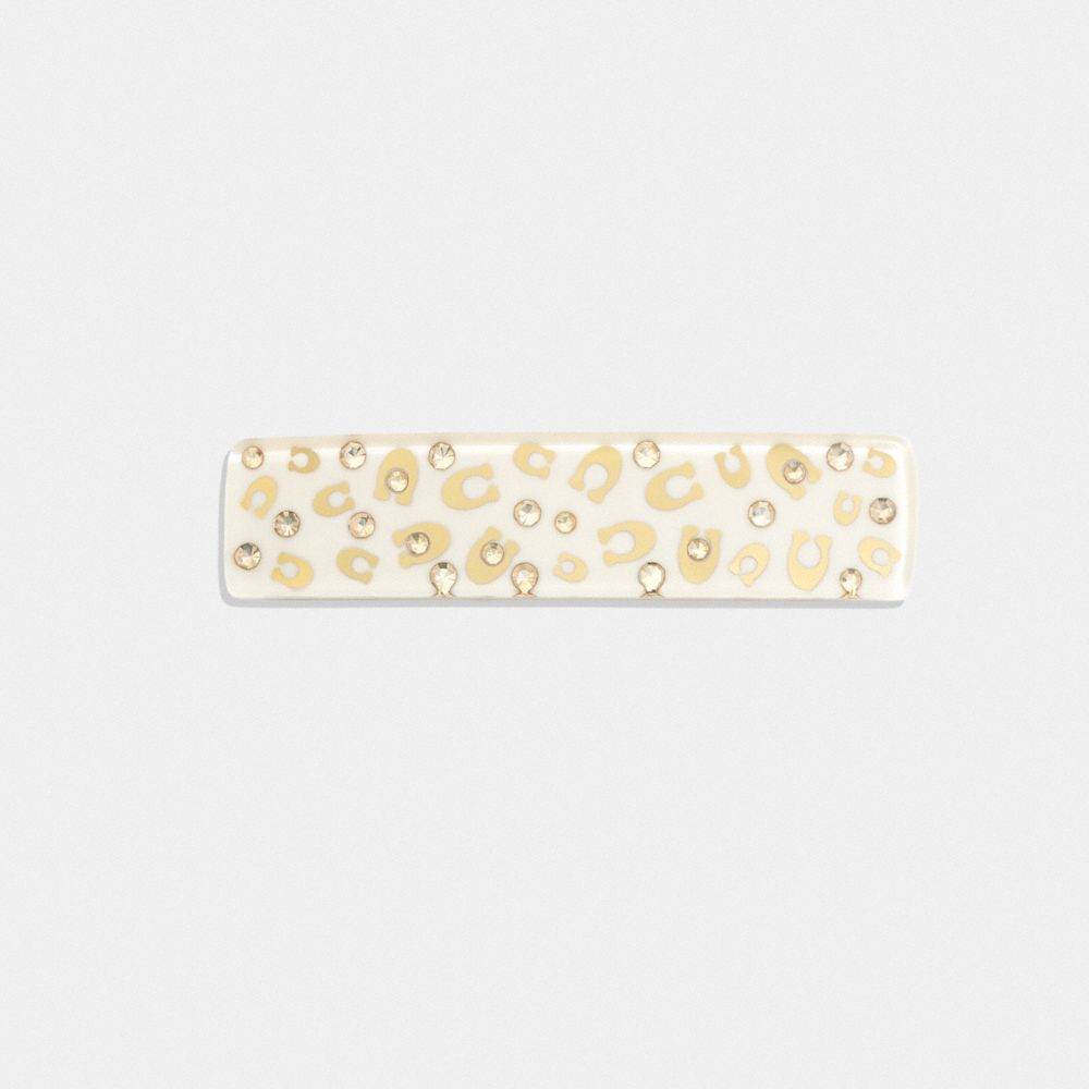 Hair COACH® Signature Resin Wide Barrette Mujer Doradas | COYXH510