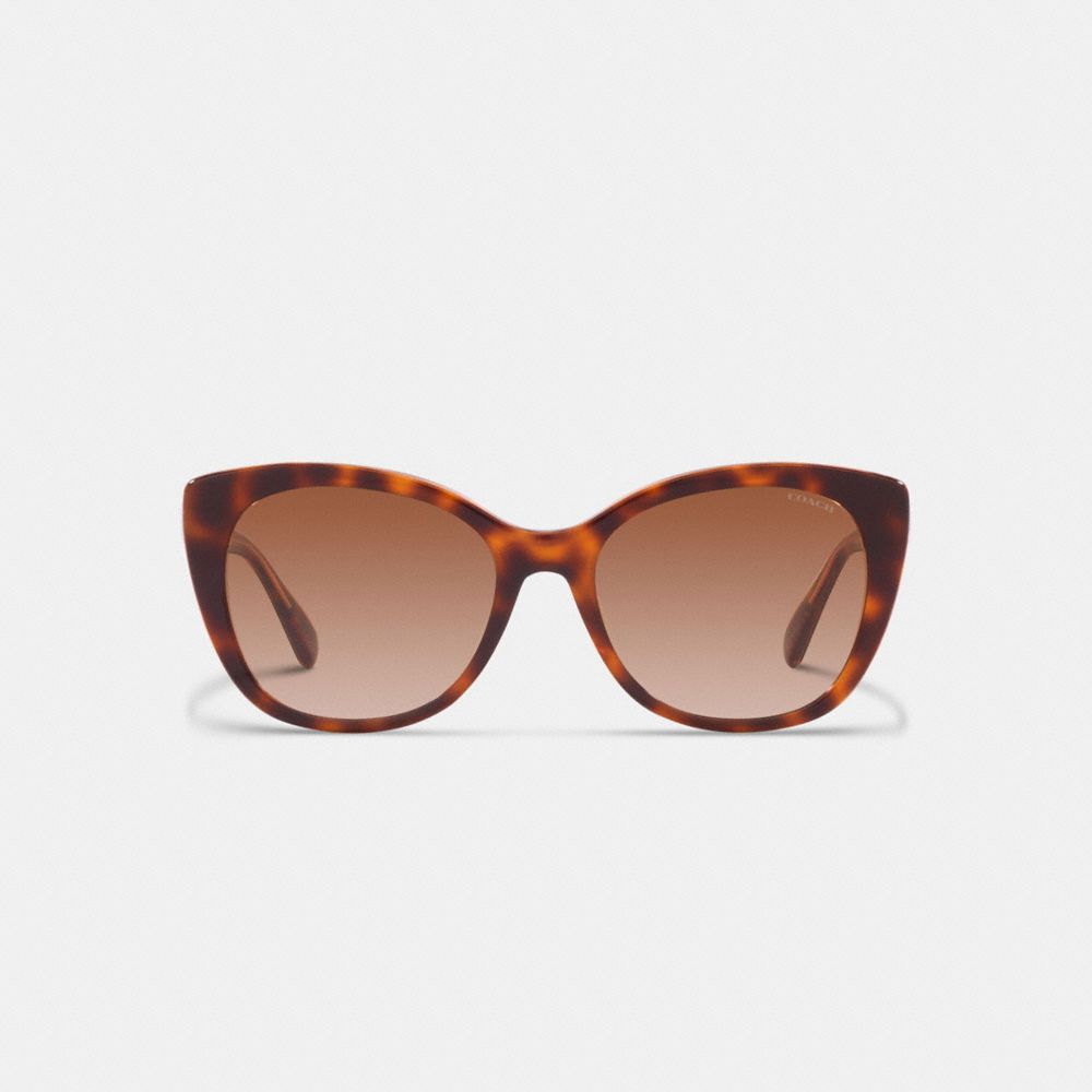 Lentes de Sol COACH® Beveled Signature Oversized Cat Eye Mujer Rosas | COTCX407