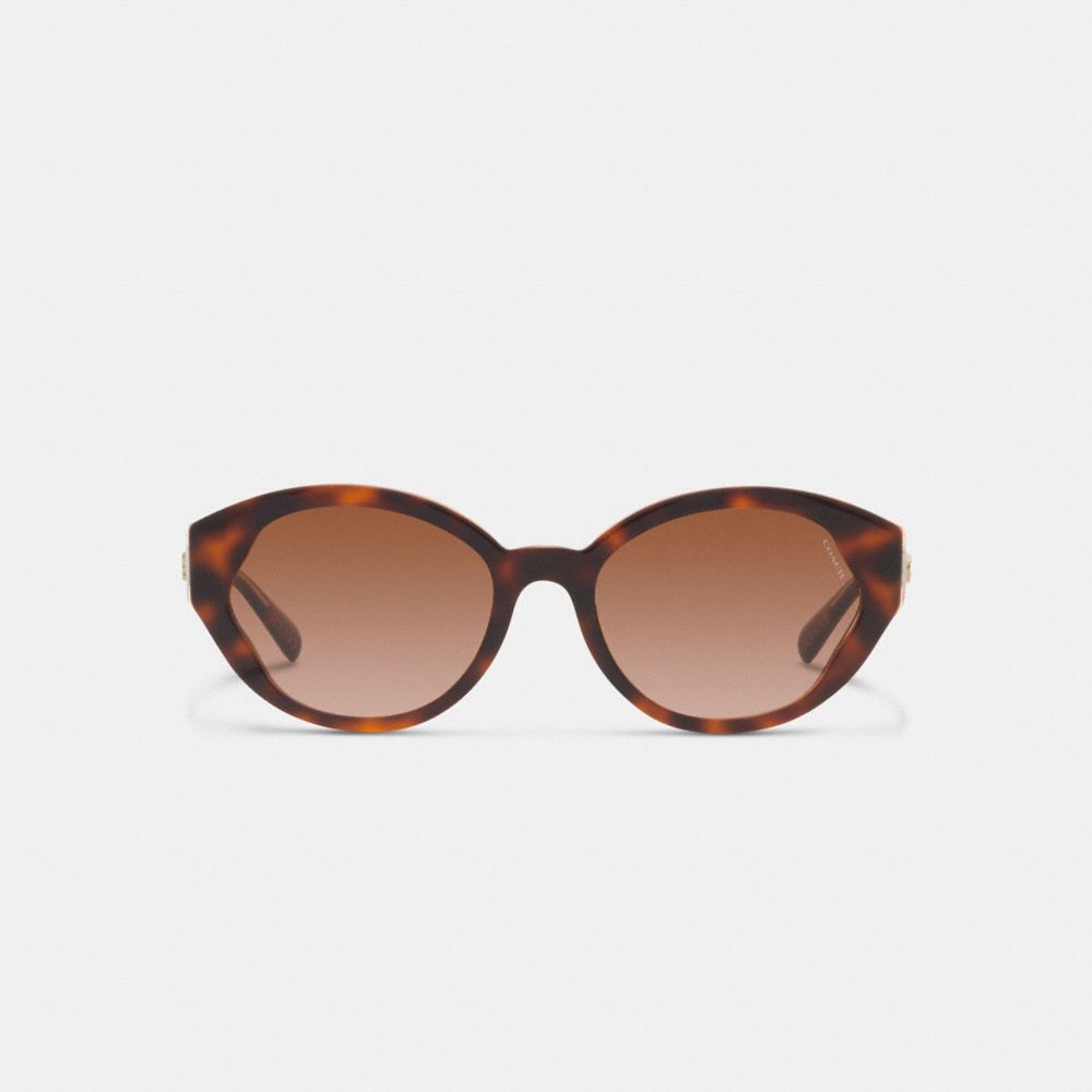 Lentes de Sol COACH® Beveled Signature Petal Round Mujer Rosas | COILK404