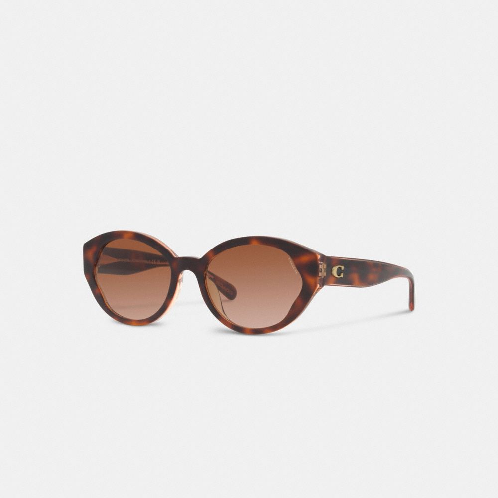 Lentes de Sol COACH® Beveled Signature Petal Round Mujer Rosas | COILK404