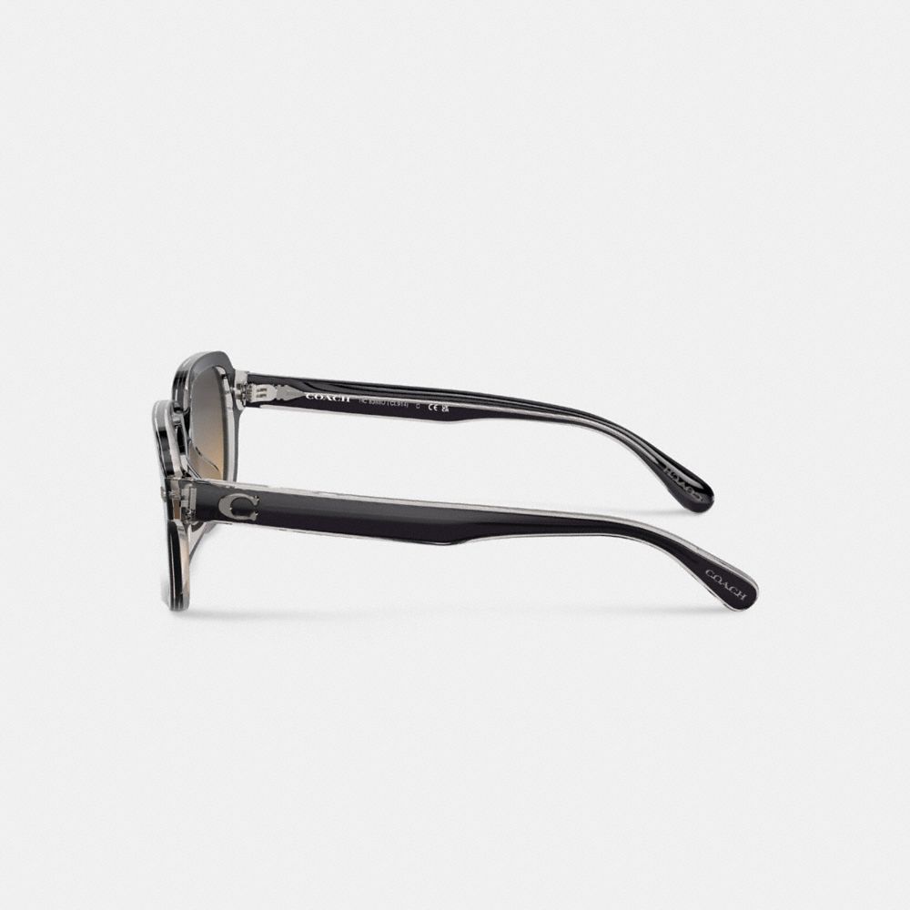 Lentes de Sol COACH® Beveled Signature Square Hombre Gris Oscuro Gris Claro | COMQA802