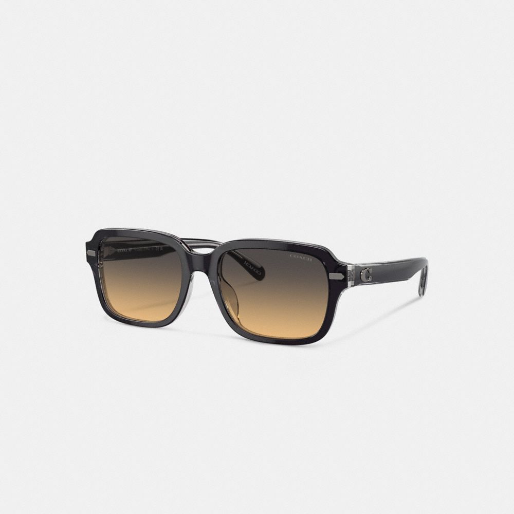 Lentes de Sol COACH® Beveled Signature Square Hombre Gris Oscuro Gris Claro | COMQA802