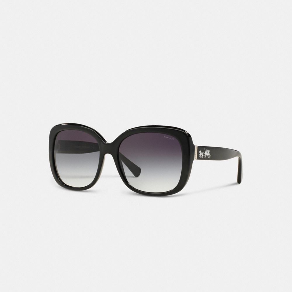 Lentes de Sol COACH® Horse And Carriage Square Mujer Negras | COZUY392