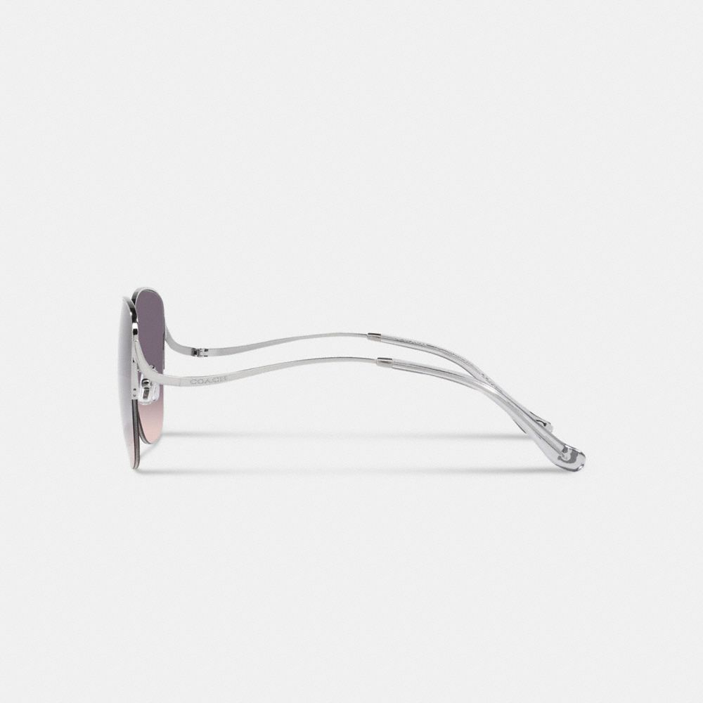 Lentes de Sol COACH® Metal Rounded Mujer Gris Rosas | COCTR390