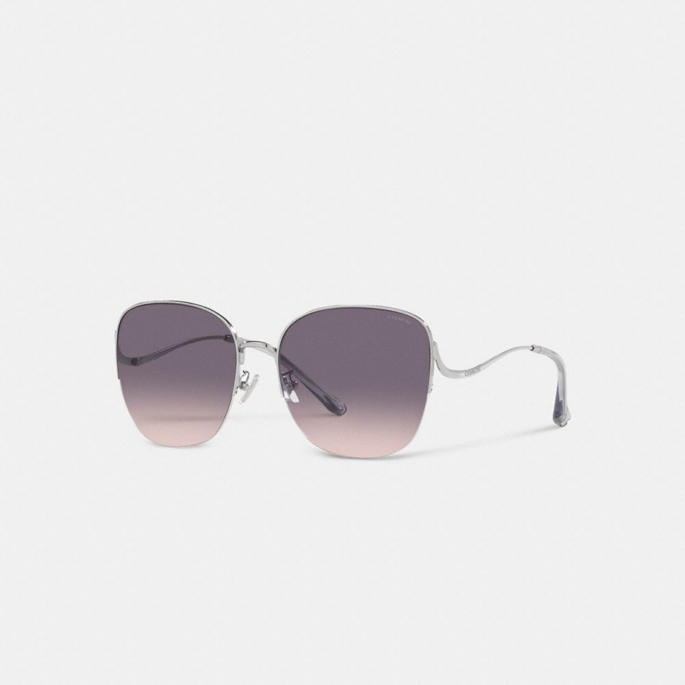 Lentes de Sol COACH® Metal Rounded Mujer Gris Rosas | COCTR390