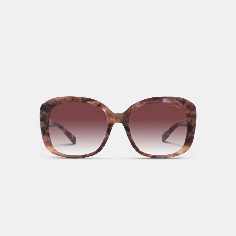 Lentes de Sol COACH® Signature Oversized Square Mujer Moradas | COMQM386