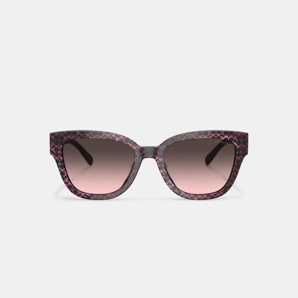 Lentes de Sol COACH® Signature Round Mujer Rosas | COMQM385