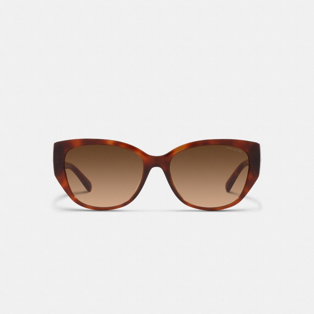 Lentes de Sol COACH® Signature Rounded Cat Eye Mujer Marrones | CONWN384