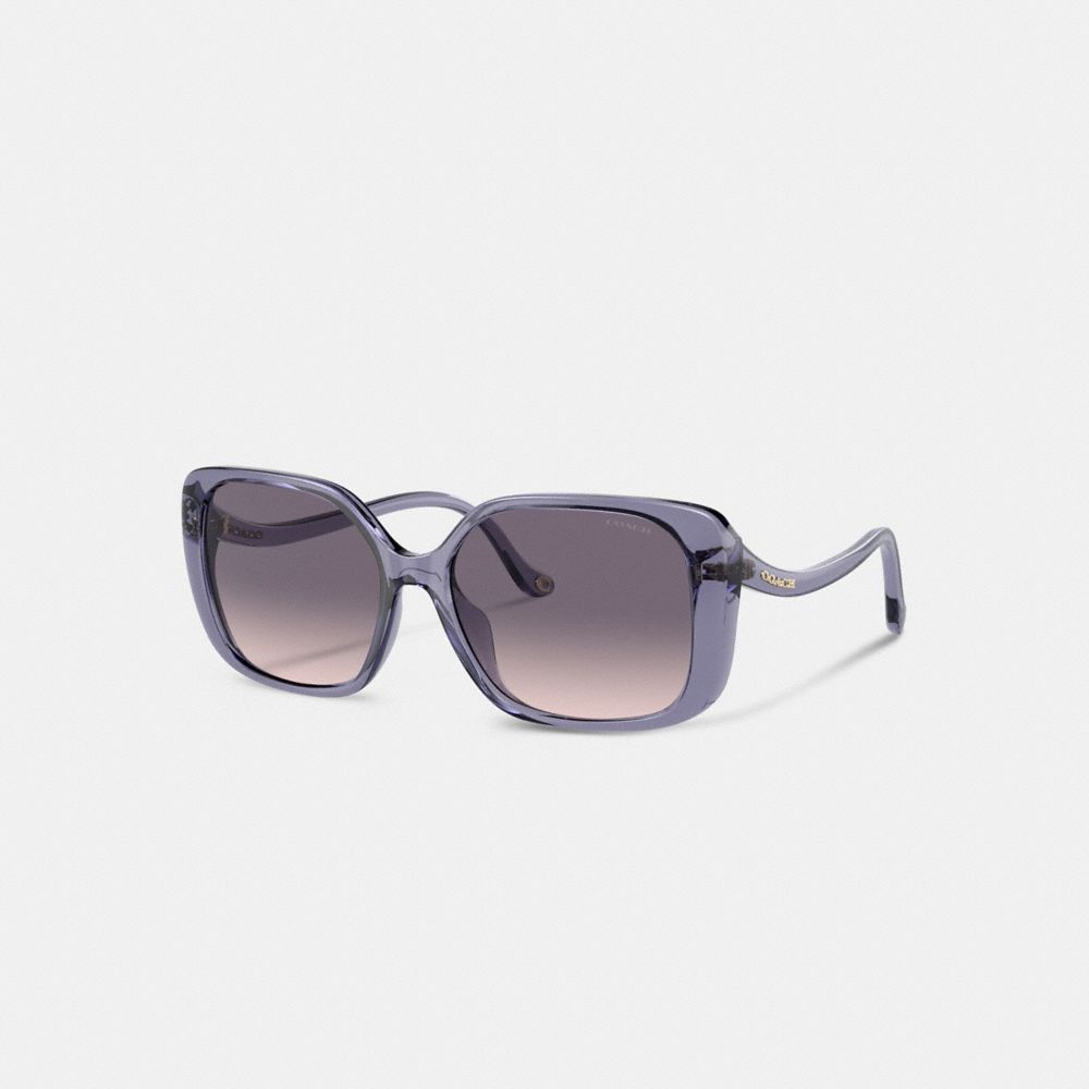 Lentes de Sol COACH® Swoop Temple Rectangle Mujer Moradas | COCTC381