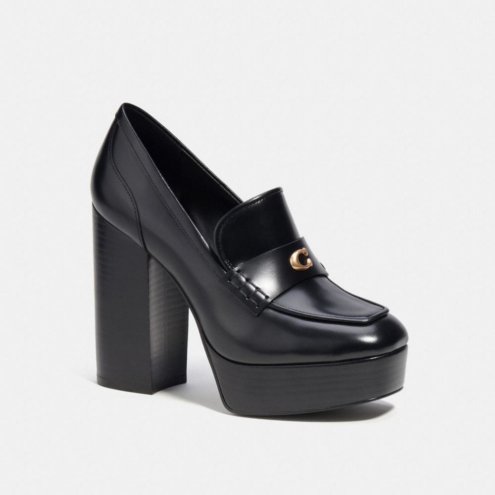 Loafer COACH® Ilyse Platform Mujer Negras | COXYU744