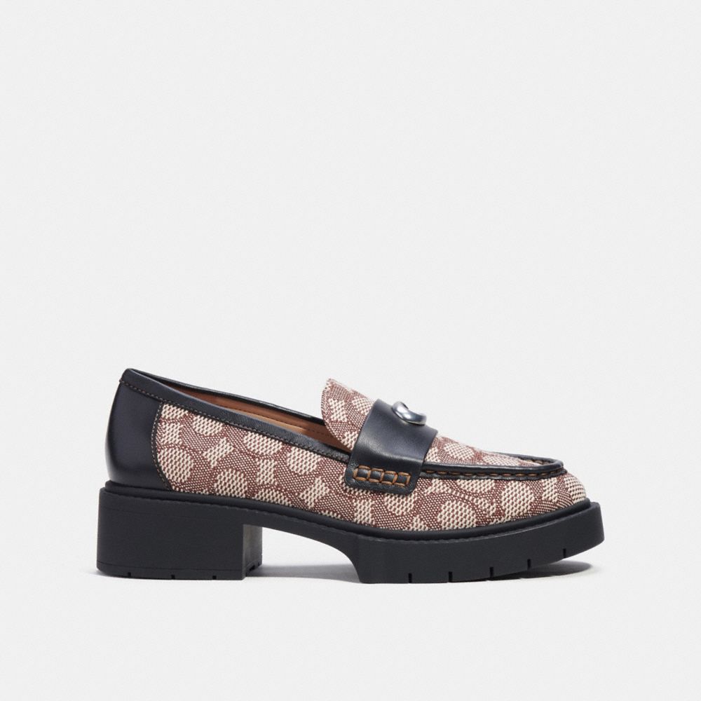 Loafer COACH® Leah In Signature Jacquard Mujer Negras | COGSQ738