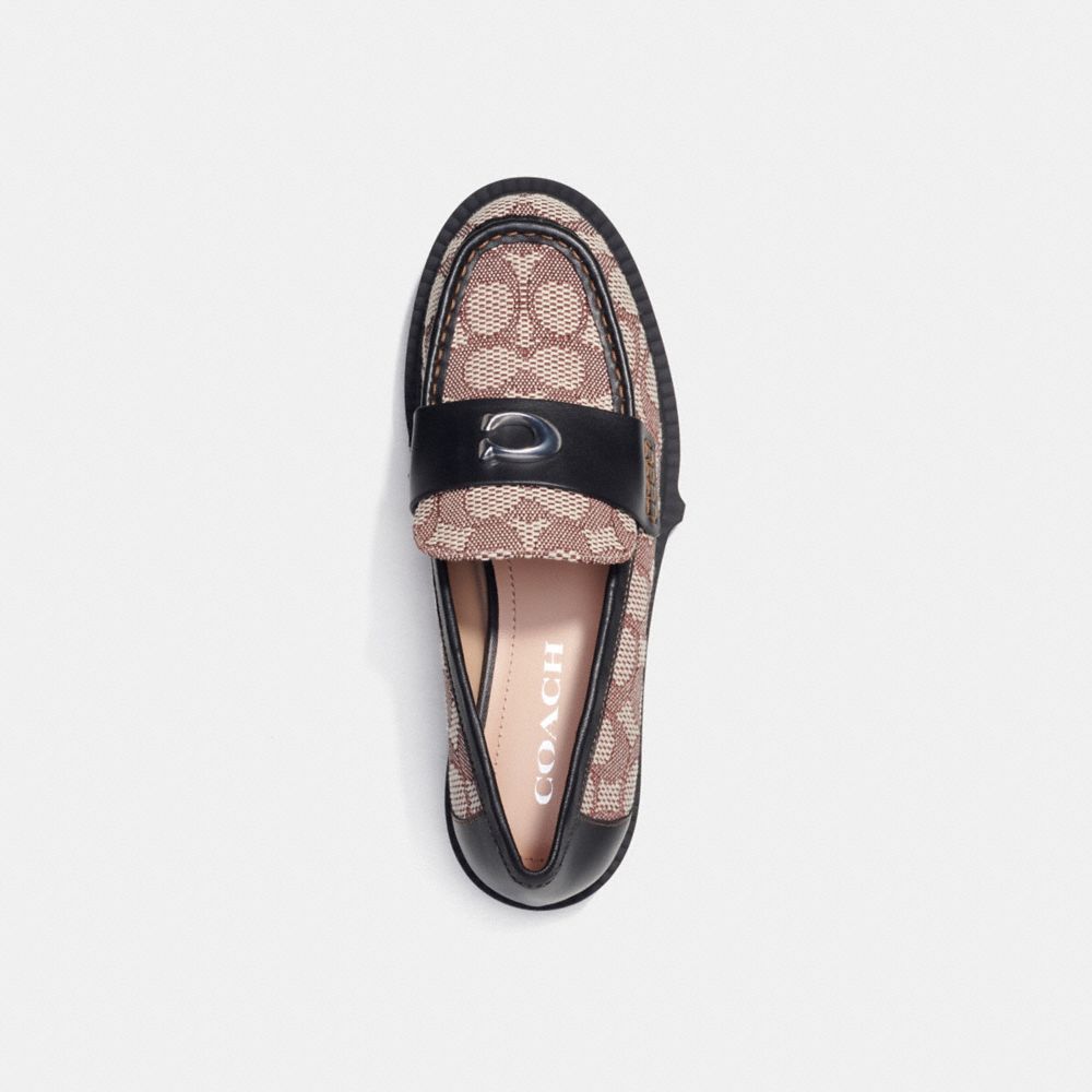 Loafer COACH® Leah In Signature Jacquard Mujer Negras | COGSQ738