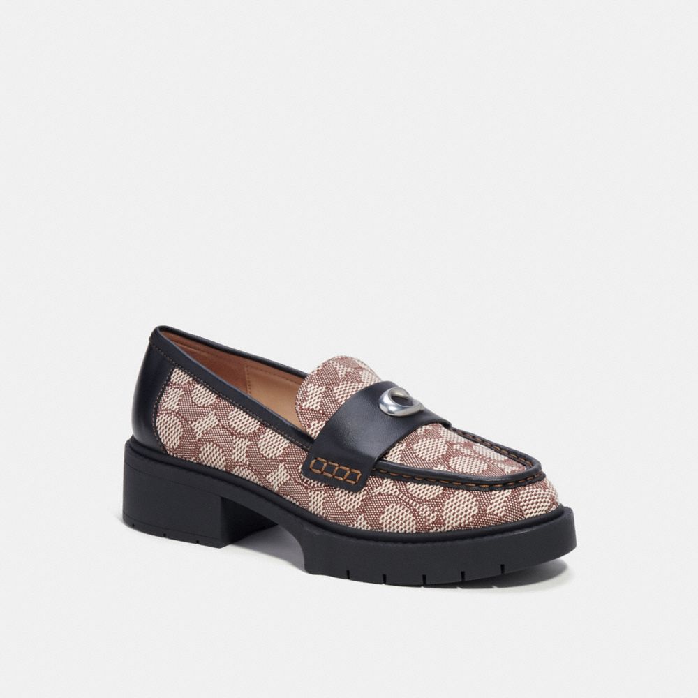 Loafer COACH® Leah In Signature Jacquard Mujer Negras | COGSQ738