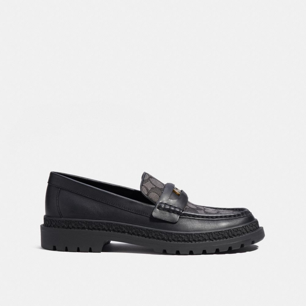 Loafer COACH® With Signature Jacquard And Signature Coin Hombre Negras | COVRI961