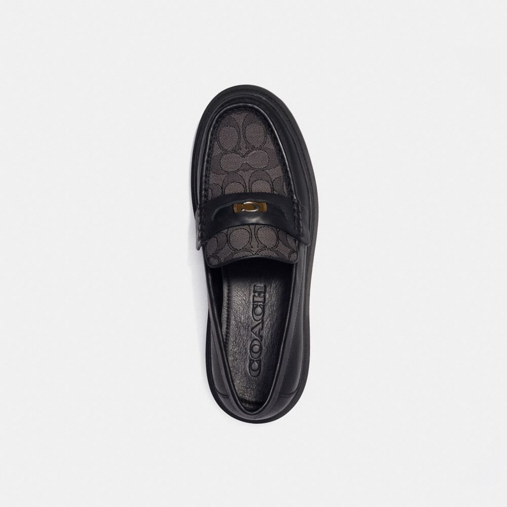 Loafer COACH® With Signature Jacquard And Signature Coin Hombre Negras | COVRI961