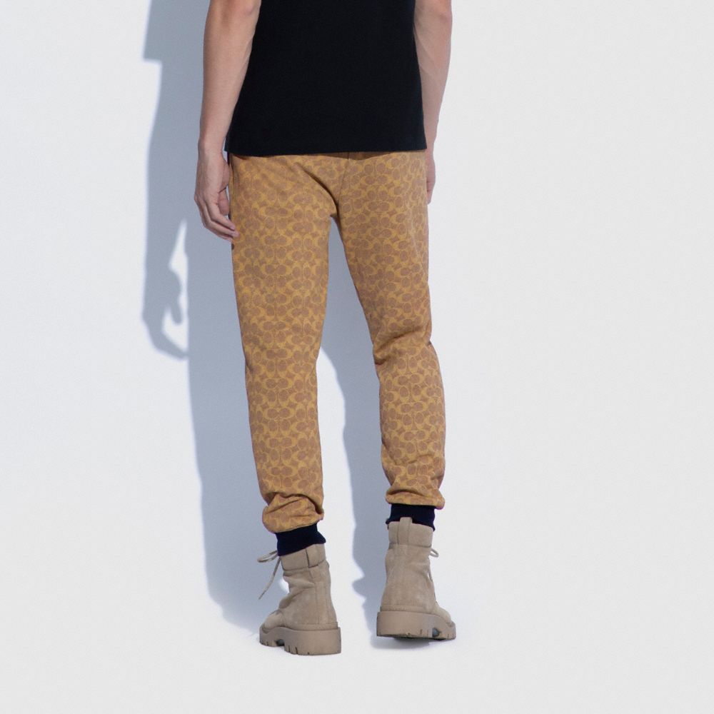 Pantalon COACH® Essential Joggers In Signature Hombre Marrones | COCTA910