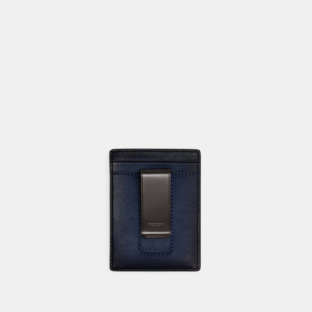 Porta Tarjetas COACH® Money Clip Hombre Azules Oscuro | CORVR876