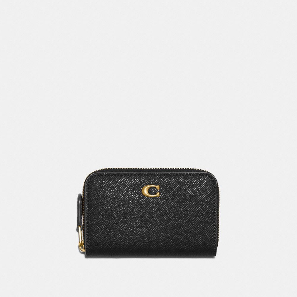 Porta Tarjetas COACH® Small Zip Around Mujer Negras | COXYV328