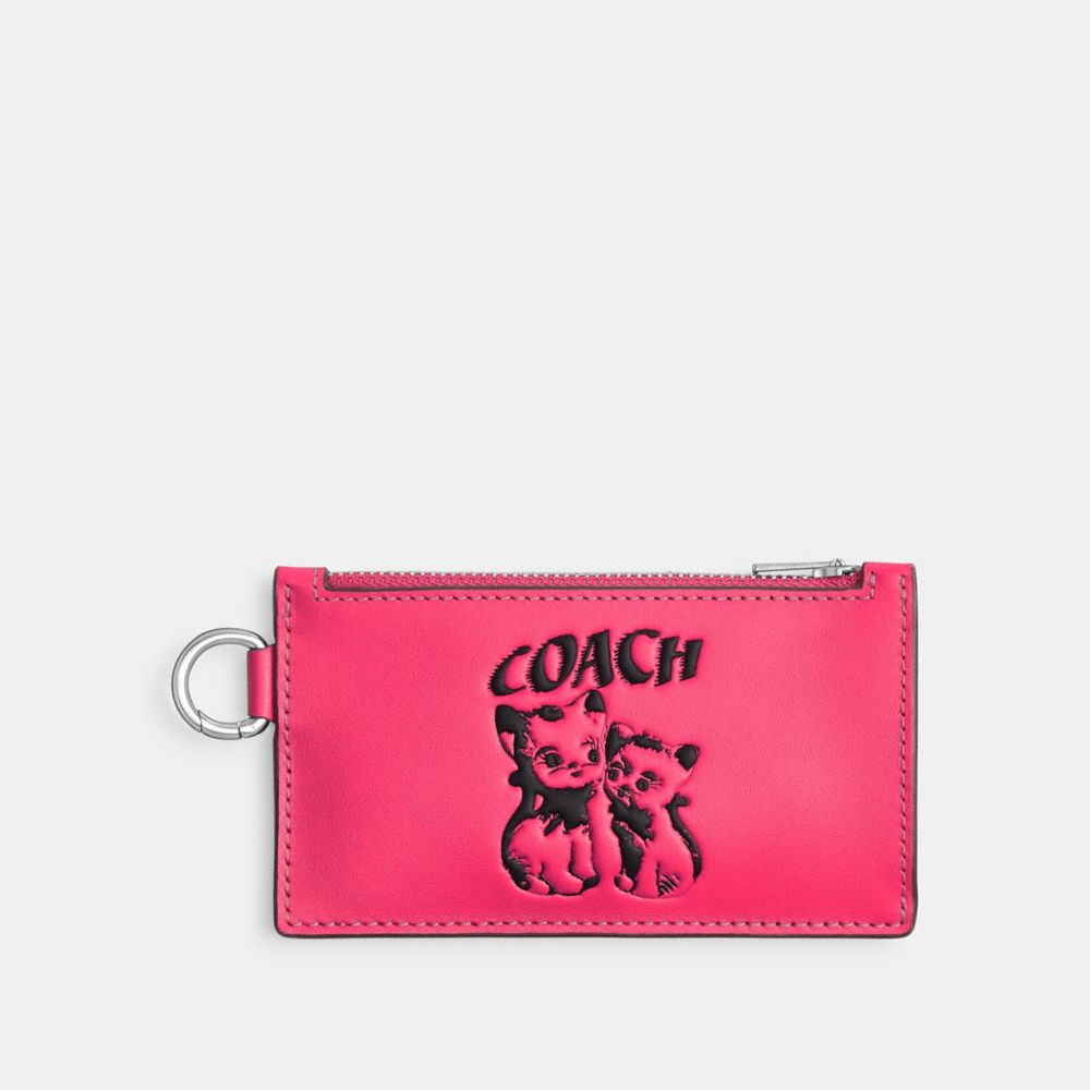 Porta Tarjetas COACH® The Lil Nas X Drop Zip Hombre Fucsia Claro | COPJN870