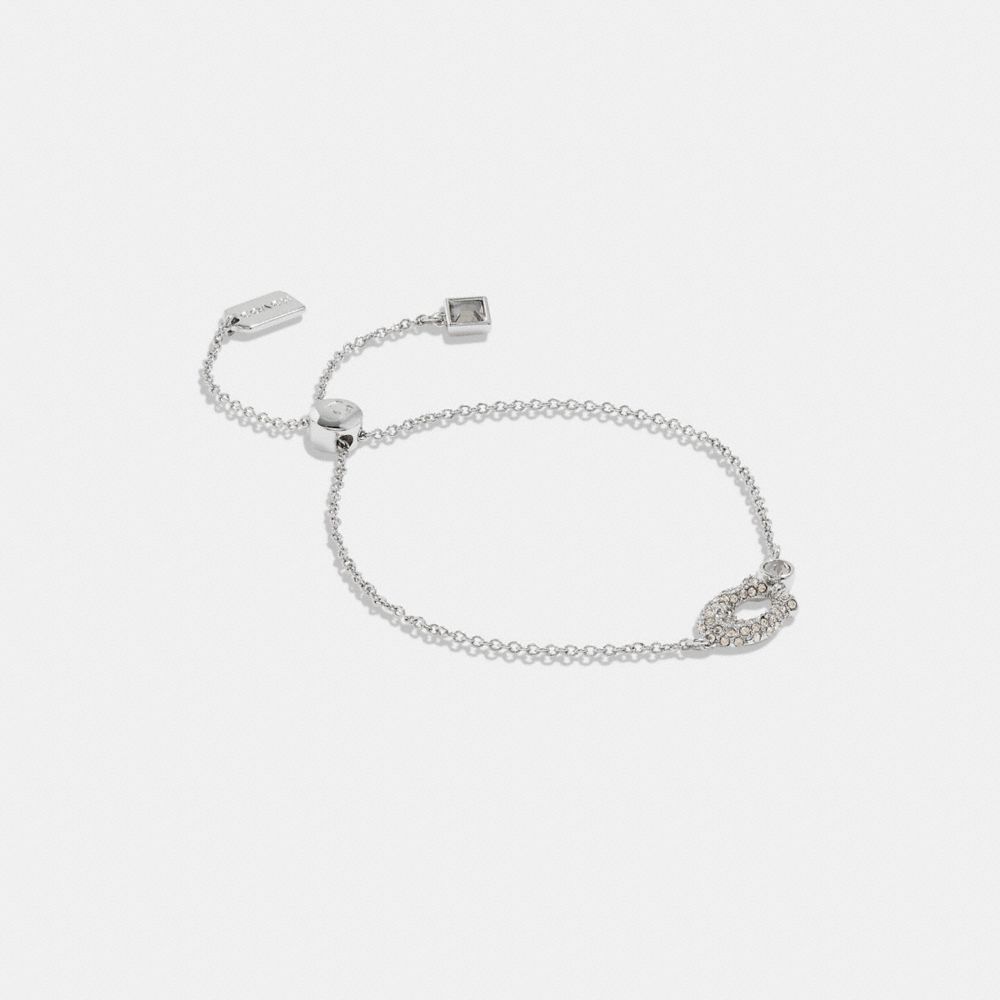 Pulsera COACH® Signature Pavé Slider Mujer Plateadas | COLIQ549