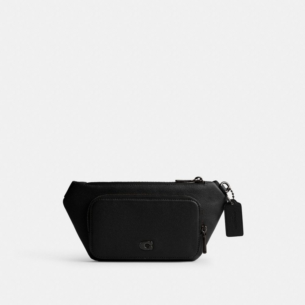 Riñonera COACH® Belt Bag With Signature Canvas Interior Detail Mujer Negras | CORVB356